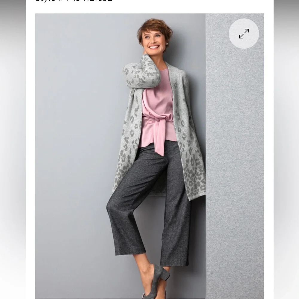 Ombre Animal Print Flyaway Cardigan Talbots MP - Picture 3 of 7